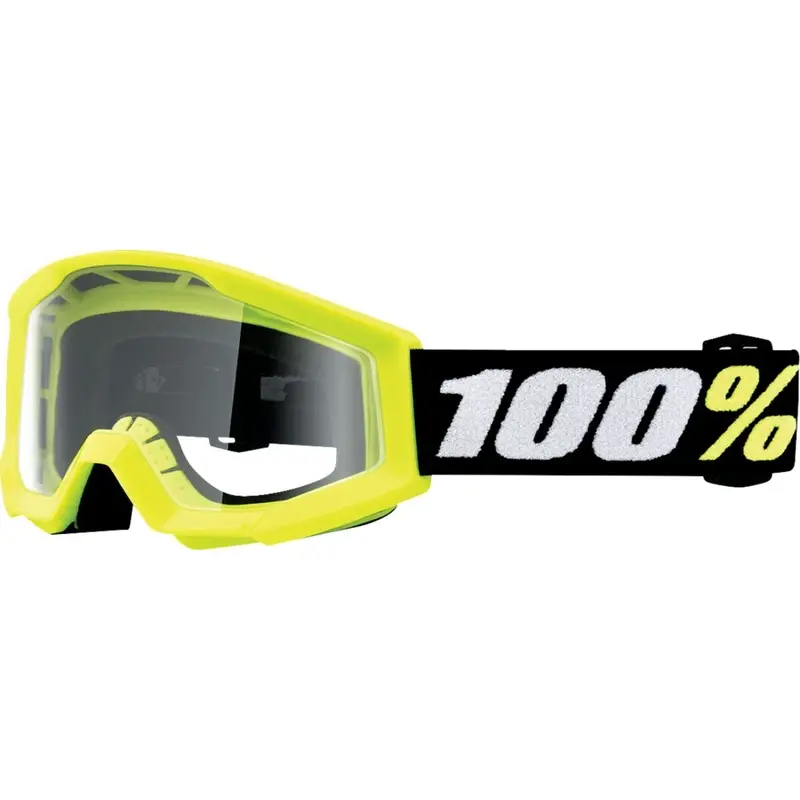 Masque Strata Mini Jaune Fluorescent/Noir Verre Transparent - image