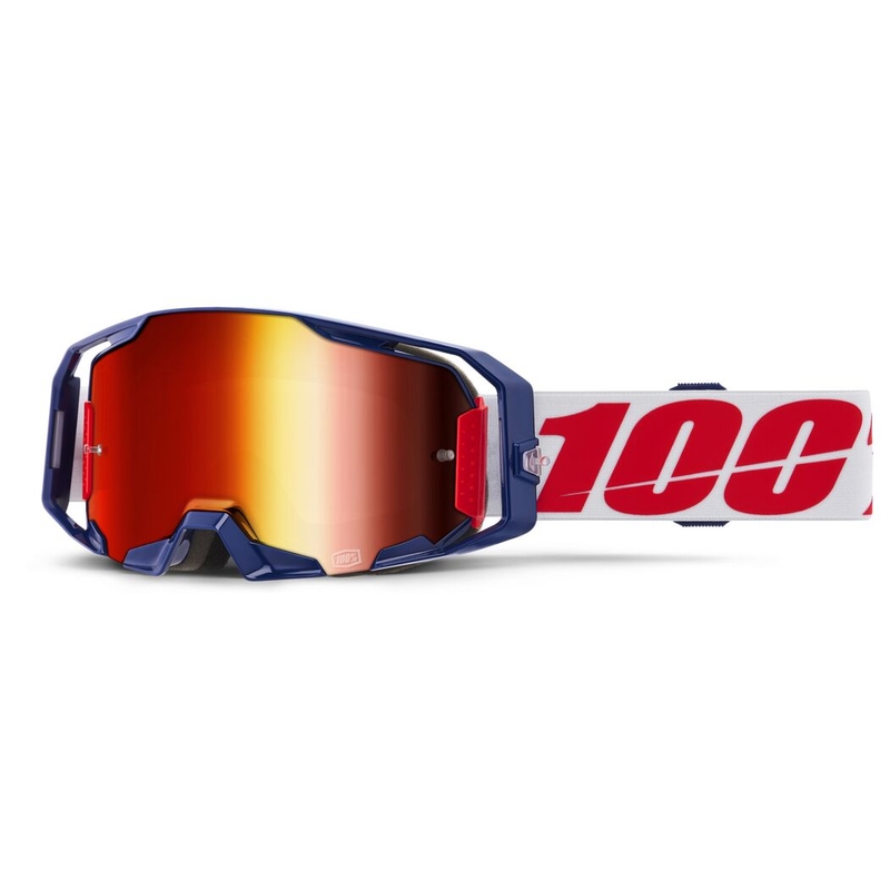 ARmatic Z Maske Blau/Weiß/Rot Rote Spiegelglaslinse