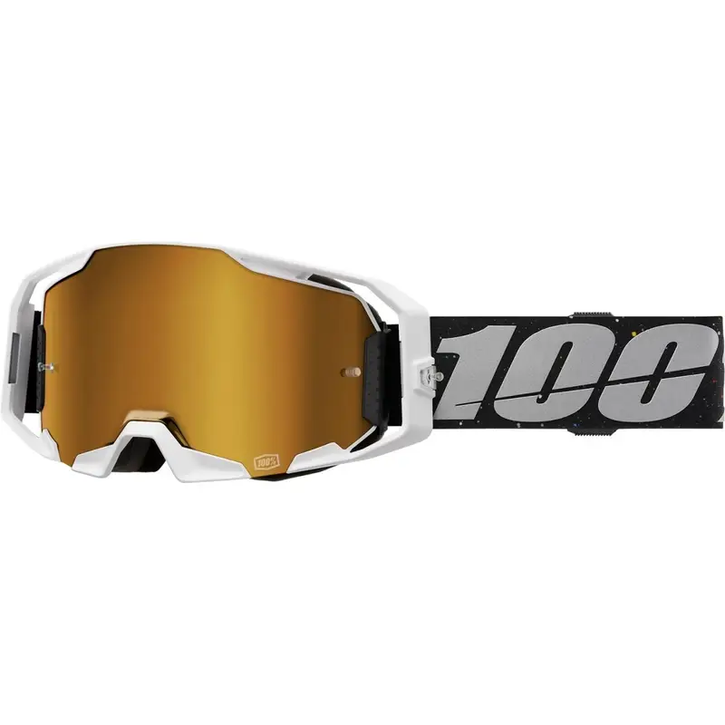 ARmatic Rapid Racer Maske Weiß/Schwarz Gold Spiegelglaslinse - image