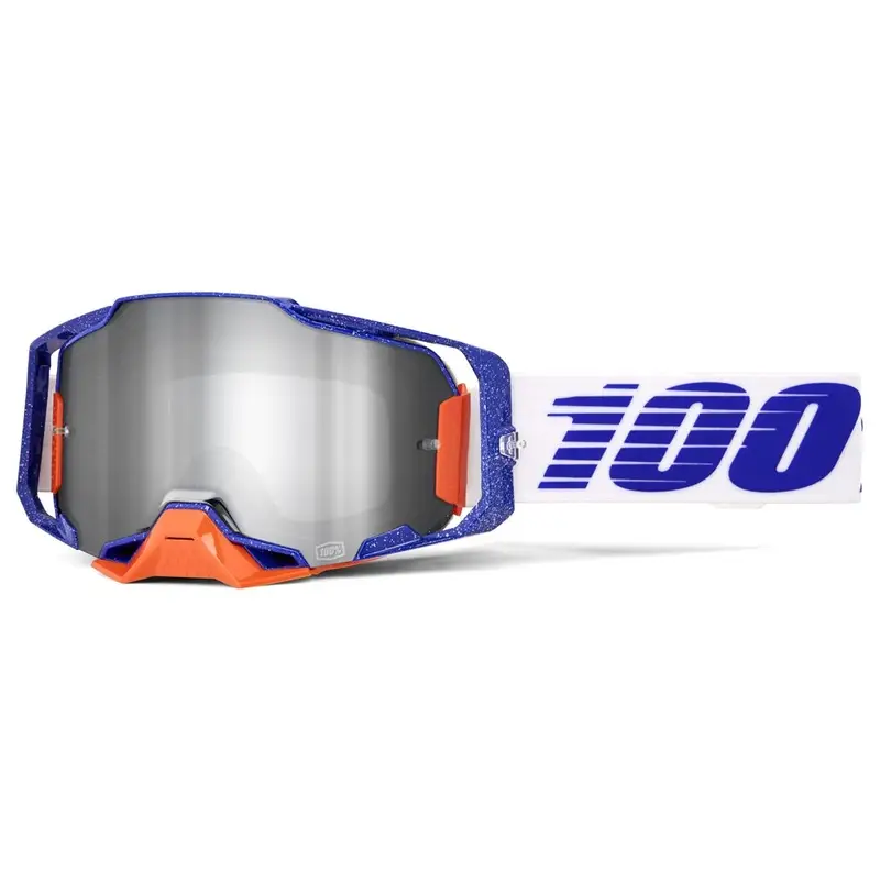 Masque Armega Bleu/Orange/Blanc Verre Argent Miroir - image