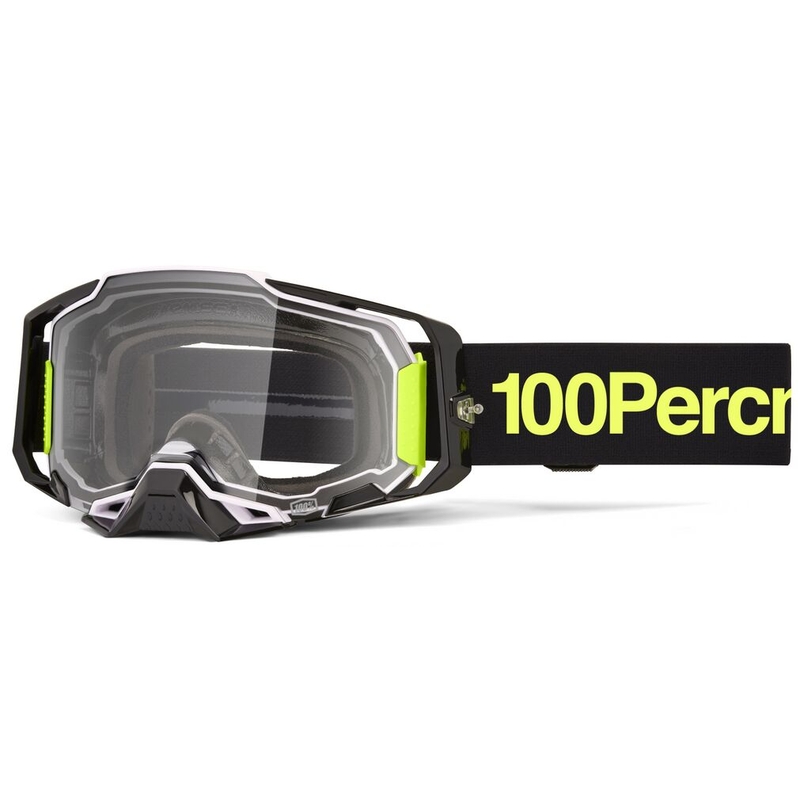 Masque Armega Noir/Jaune Fluorescent Lentille Transparente