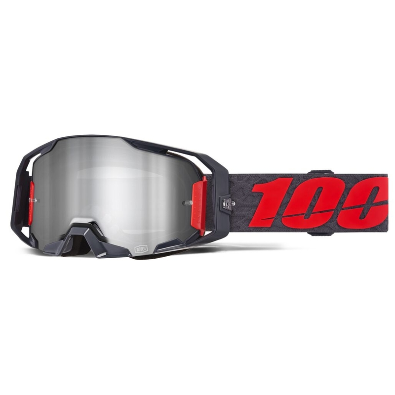 Maschera ARmatic Grigio/Rosso Lente Argento Specchiato