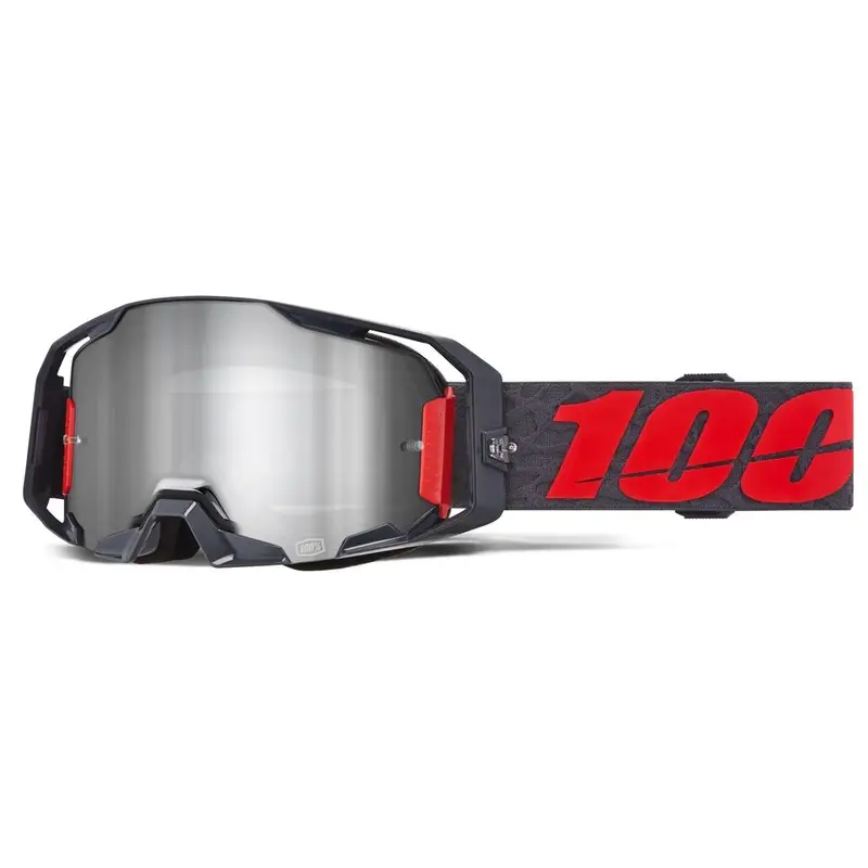 Maschera ARmatic Grigio/Rosso Lente Argento Specchiato - image