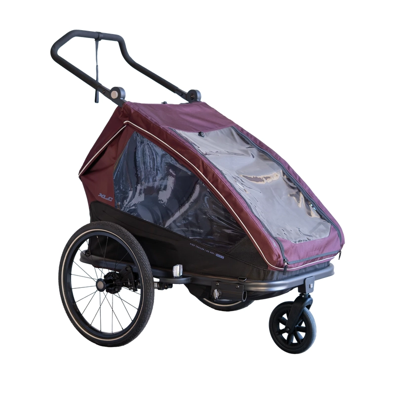 Rimorchio Per Bambini Duo T BS-K02 Bordeaux/Arancione - image