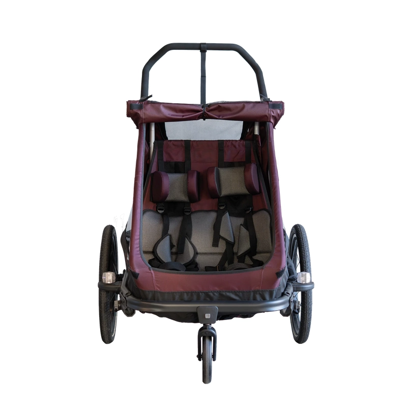 Rimorchio Per Bambini Duo T BS-K02 Bordeaux/Arancione #1