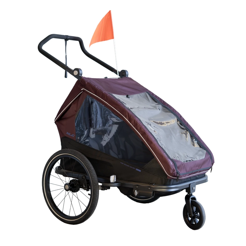 Rimorchio Per Bambini Duo T BS-K02 Bordeaux/Arancione #4