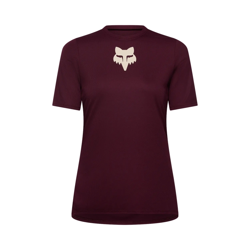 Camisola MTB de Manga Curta para Mulher Ranger Jersey Fox Head Dark Maroon Tamanho XS