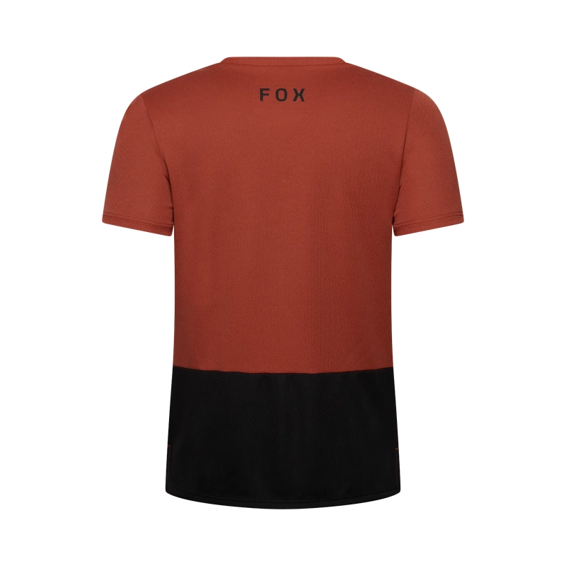 Kids' Short Sleeve MTB Jersey Ranger Jersey Fox Head Amber Scarlet Size S #1