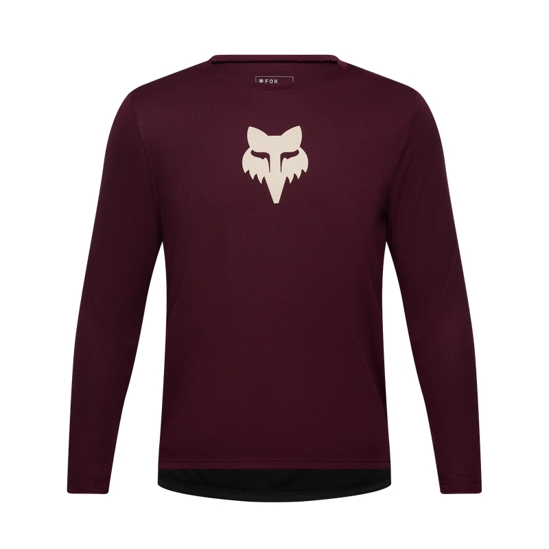 Maglia MTB A Manica Lunga da Bambino Ranger Fox Head Dark Maroon Taglia L