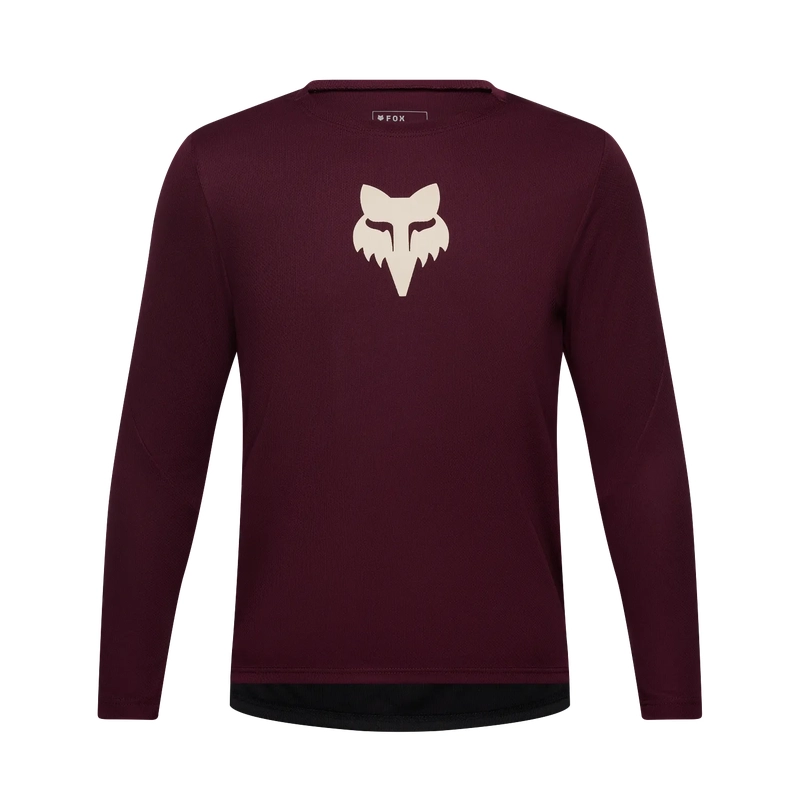Maglia MTB A Manica Lunga da Bambino Ranger Fox Head Dark Maroon Taglia L - image
