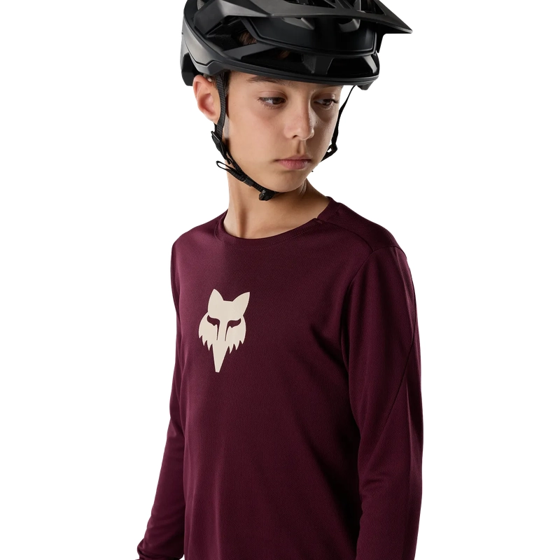 Maglia MTB A Manica Lunga da Bambino Ranger Fox Head Dark Maroon Taglia S #4
