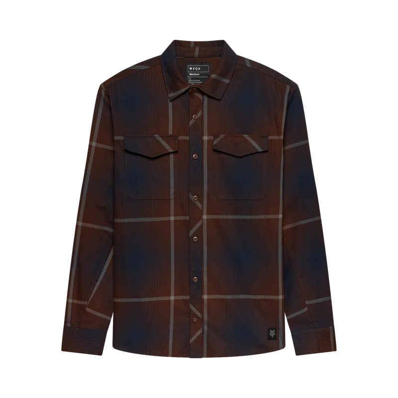 Long Sleeve Shirt Survivalist Core Flannel Dark Brown Size S - image