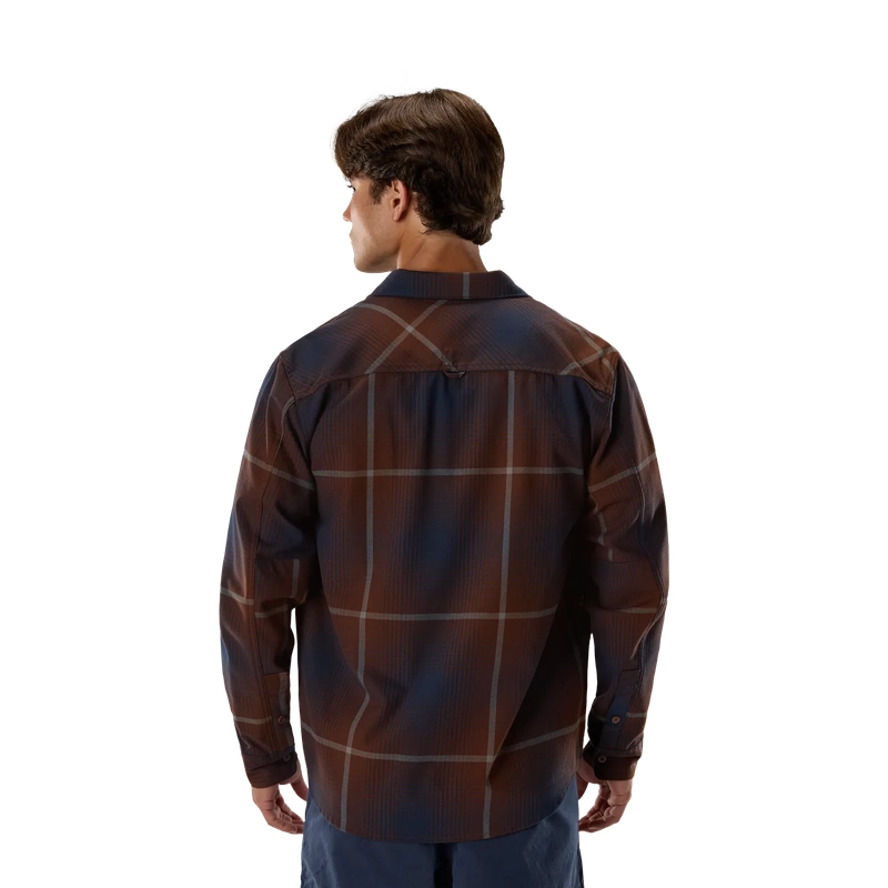 Long Sleeve Shirt Survivalist Core Flannel Dark Brown Size S #3