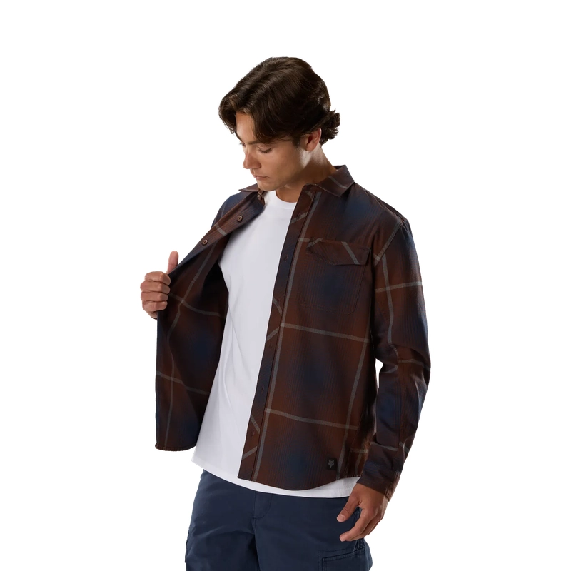 Long Sleeve Shirt Survivalist Core Flannel Dark Brown Size S #5