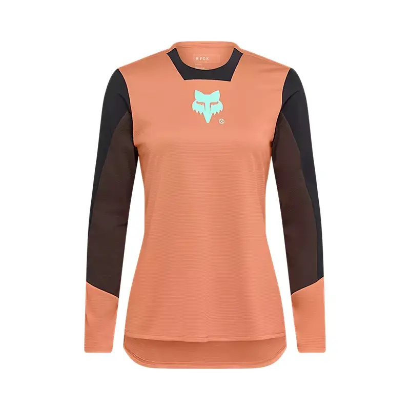Camiseta MTB Manga Larga Defend Mujer Elevated Naranja Talla XS - image