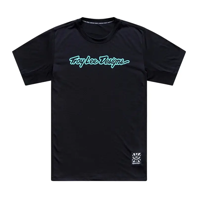 Camiseta Skyline Ride Signature Negro/Real Teal Talla XL - image