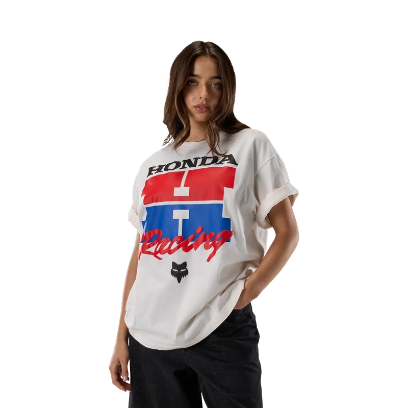 Honda Midweight T-Shirt mit kurzen Ärmeln Off White Größe M #4