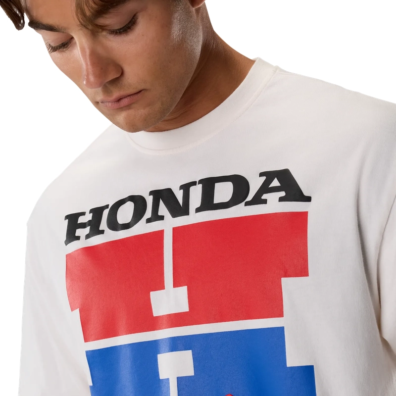 Honda Midweight T-Shirt mit kurzen Ärmeln Off White Größe M #6