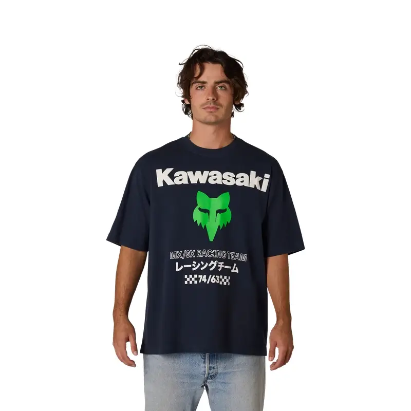 T-Shirt Kawasaki Midweight Oversize Blu Midnight Taglia S #2