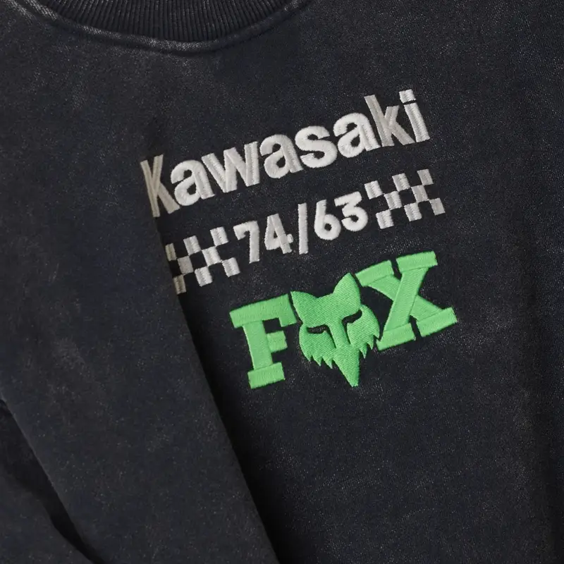 Felpa Kawasaki Heavyweight Girocollo Blu Midnight Taglia S #4