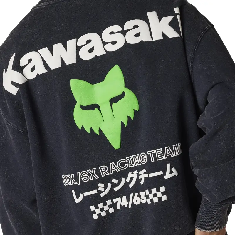 Felpa Kawasaki Heavyweight Girocollo Blu Midnight Taglia XL #5