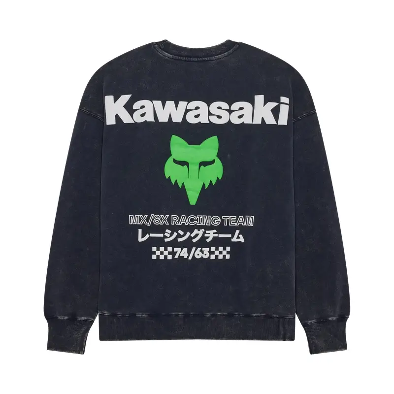 Felpa Kawasaki Heavyweight Girocollo Blu Midnight Taglia XXL #1
