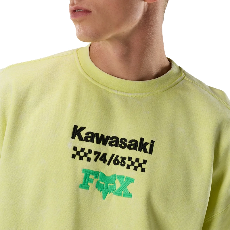 Felpa Kawasaki Crew Lime Taglia L #9