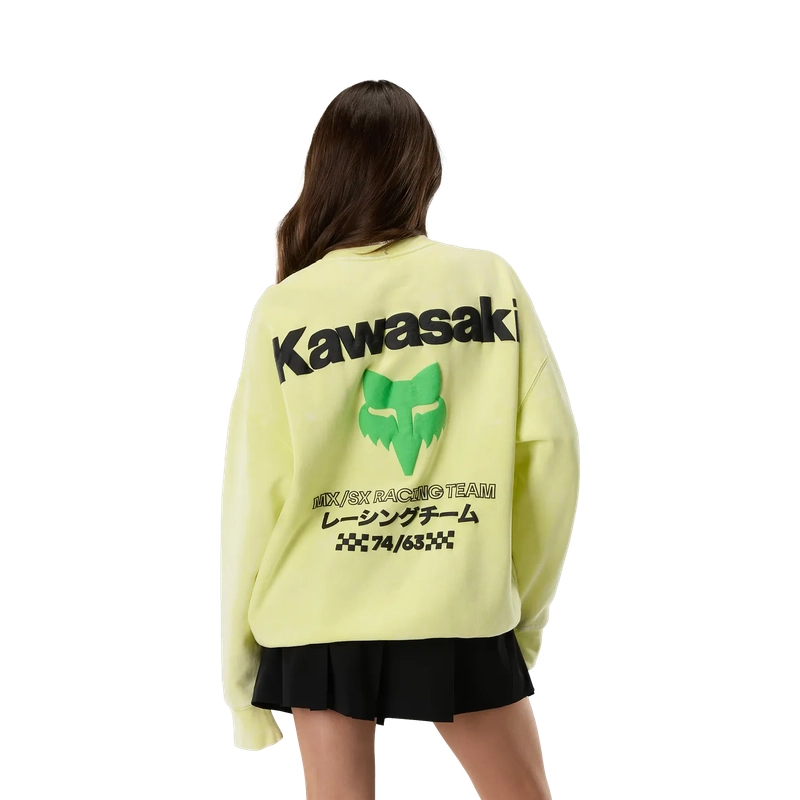 Felpa Kawasaki Crew Lime Taglia L #6