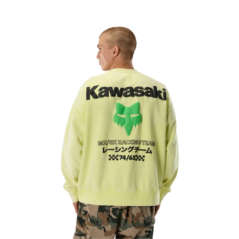 Felpa Kawasaki Crew Lime Taglia S #4