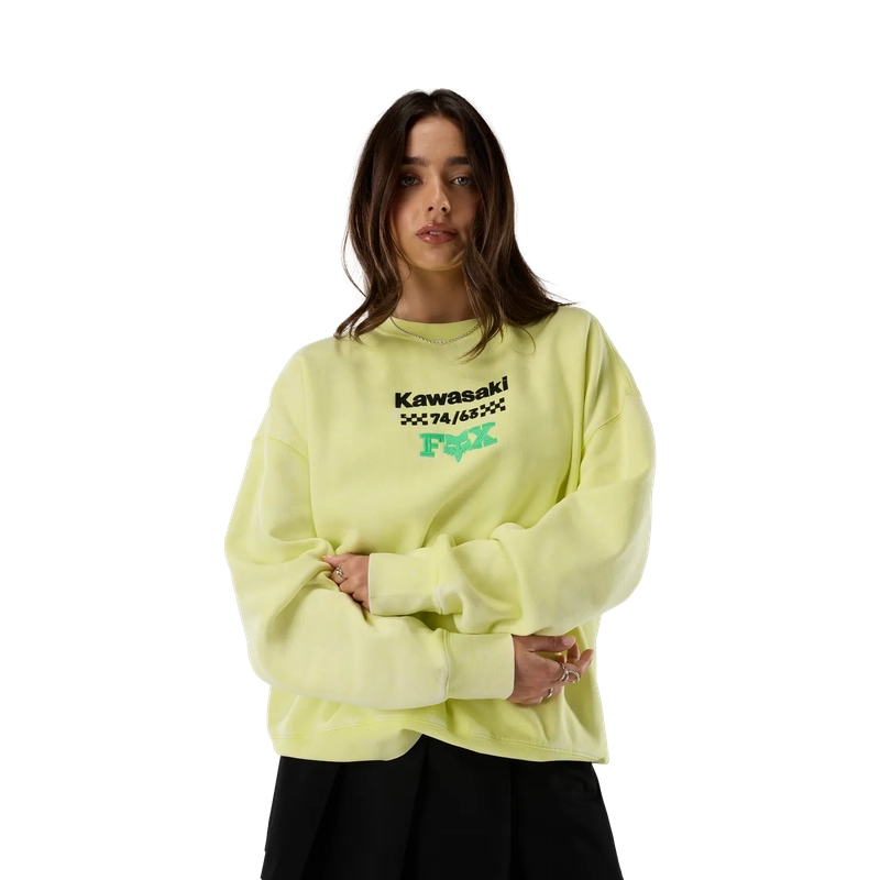 Felpa Kawasaki Crew Lime Taglia S #5