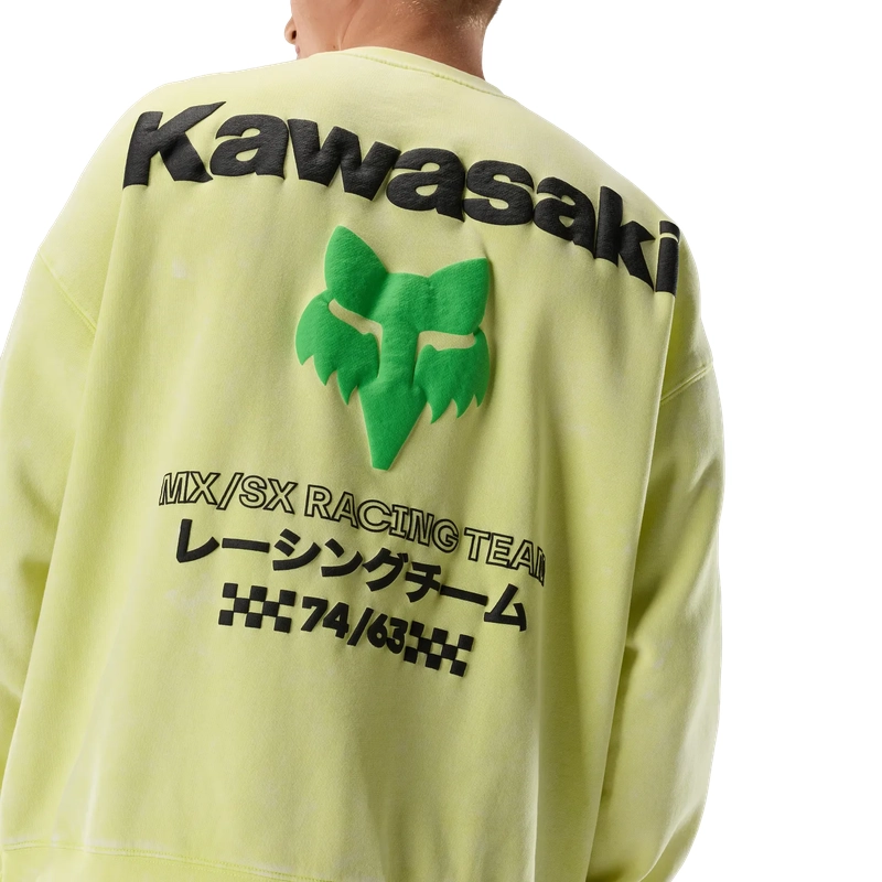 Felpa Kawasaki Crew Lime Taglia S #8
