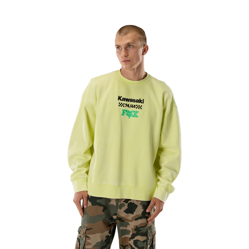 Felpa Kawasaki Crew Lime Taglia XL #3