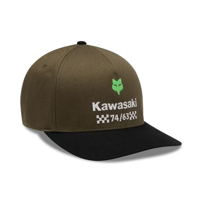 Cappello Kawasaki Flexfit Verde Militare Taglia L/XL (57-61cm) - image
