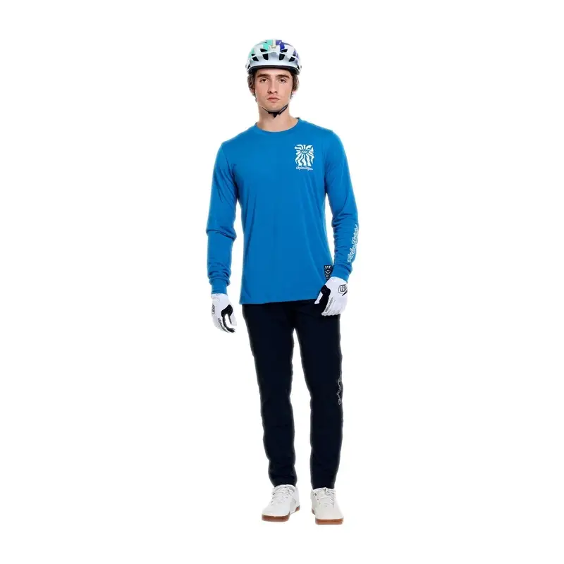 Skyline Ride One Eye Aero Blue Long Sleeve MTB Jersey Size S #8
