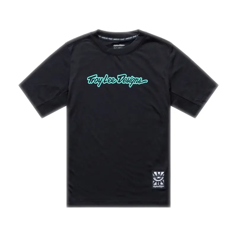 Camiseta Skyline Ride Signature Niño Negro/Real Teal Talla S - image