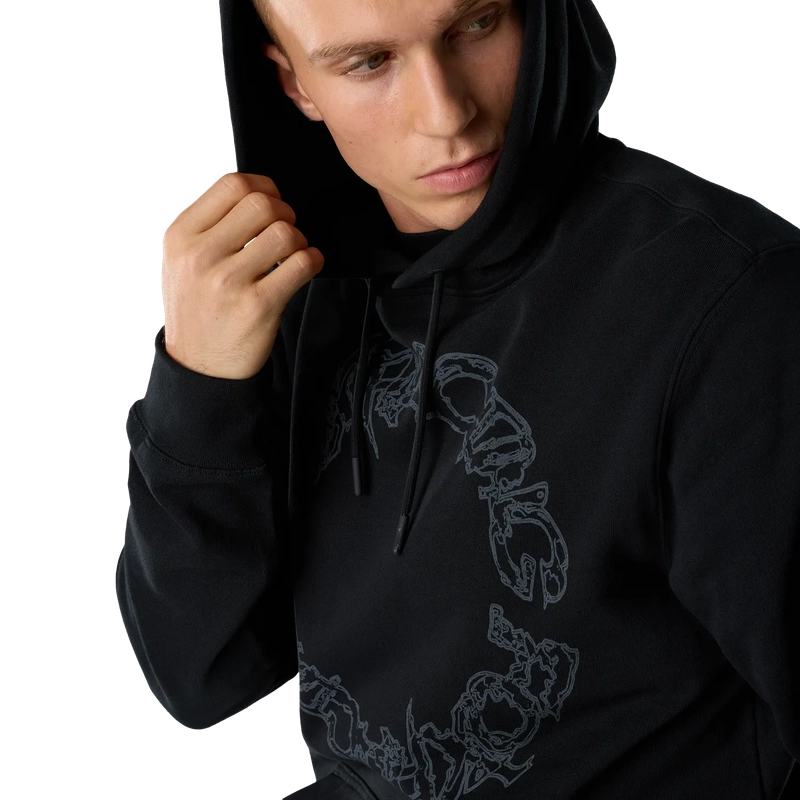 Felpa con Cappuccio Slowoburn Fleece Black Taglia S #5