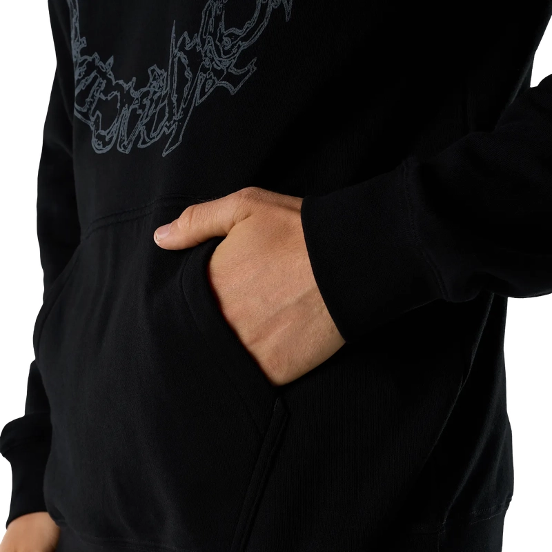 Felpa con Cappuccio Slowoburn Fleece Black Taglia S #6