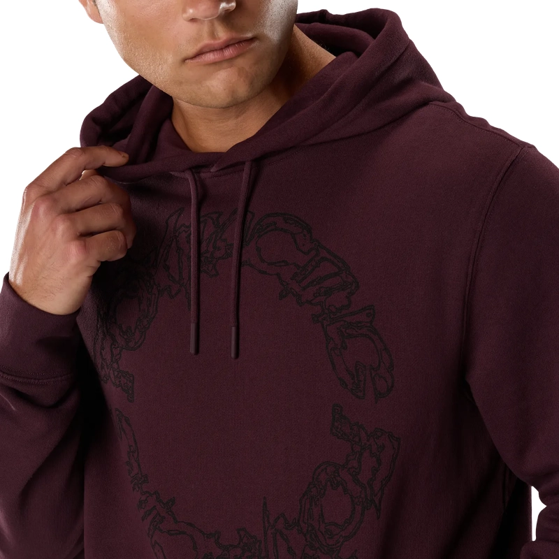 Felpa con Cappuccio Slowoburn Fleece Dark Maroon Taglia S #6