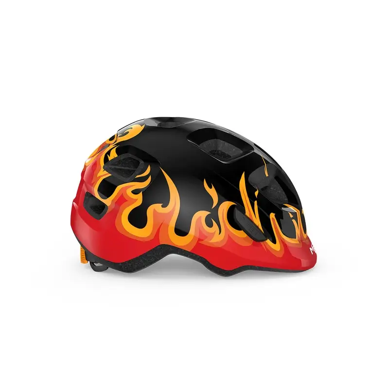 Capacete Infantil Hooray Preto Chamas Brilhante Tamanho XS (46-52cm) #1