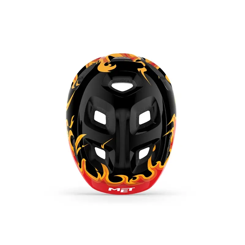 Capacete Infantil Hooray Preto Chamas Brilhante Tamanho XS (46-52cm) #3