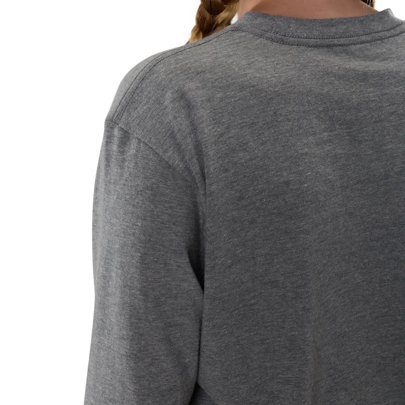 Maglietta a Maniche Lunghe da Bambino Absolute Heather Dark Grey Taglia S #5