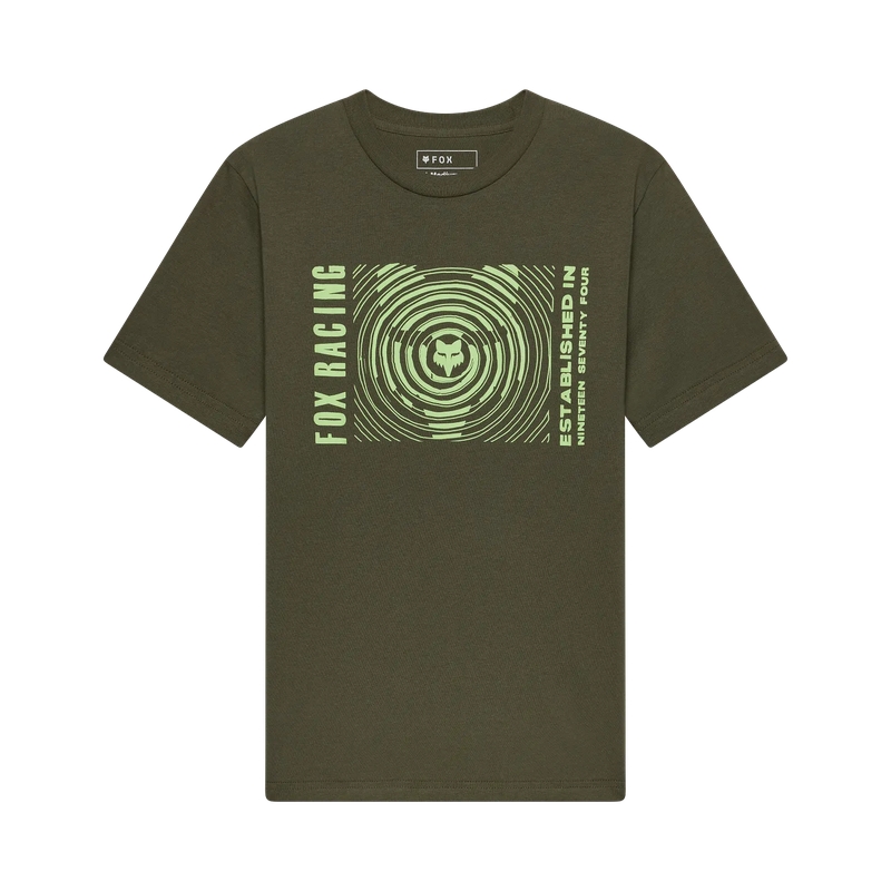 Kids' Short Sleeve T-shirt Warped Dark Green Size S