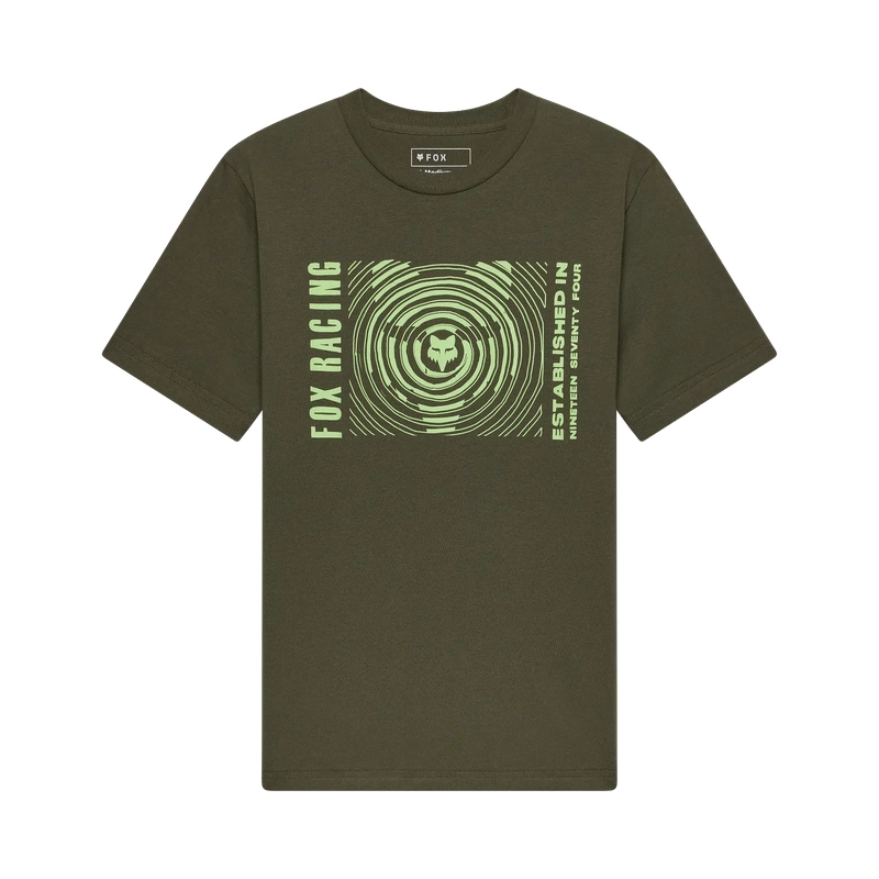 Kids' Short Sleeve T-shirt Warped Dark Green Size S - image