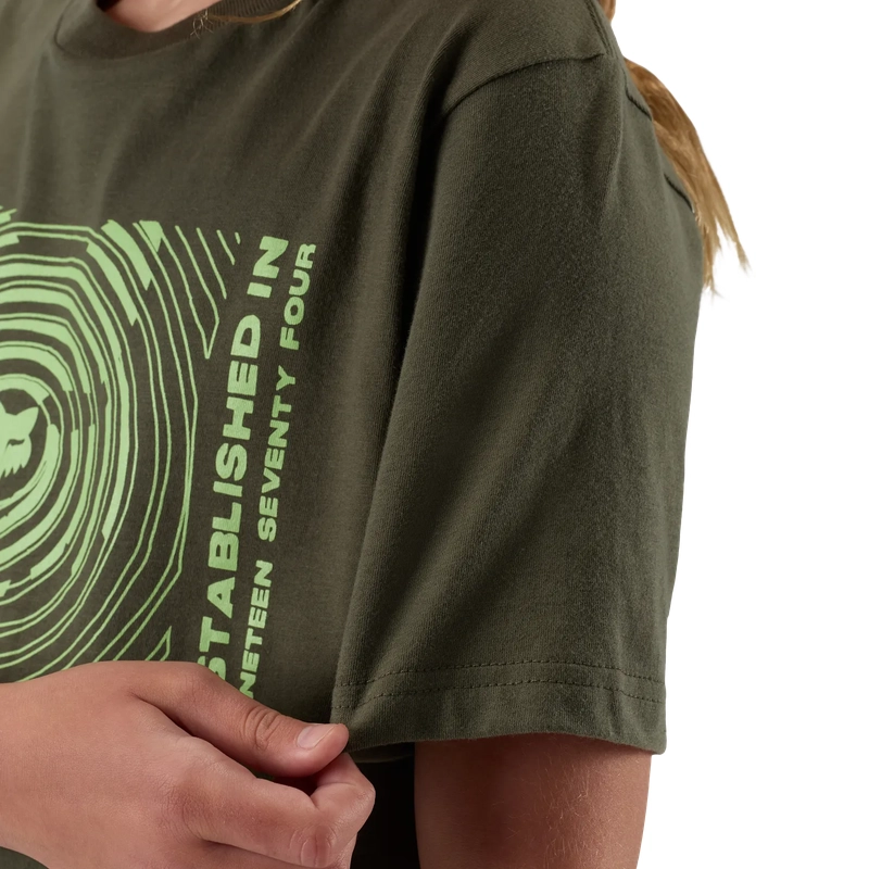 Kids' Short Sleeve T-shirt Warped Dark Green Size S #5