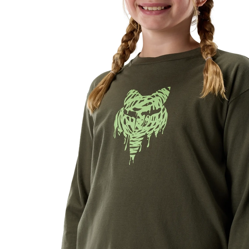 Maglietta a Maniche Lunghe da Bambino Roughcut Dark Green Taglia M #4