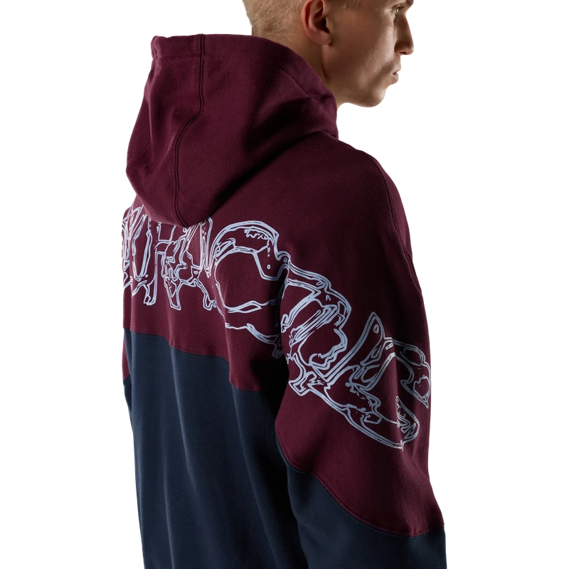 Felpa Con Cappuccio Abyss Fleece Dark Maroon Taglia S #6