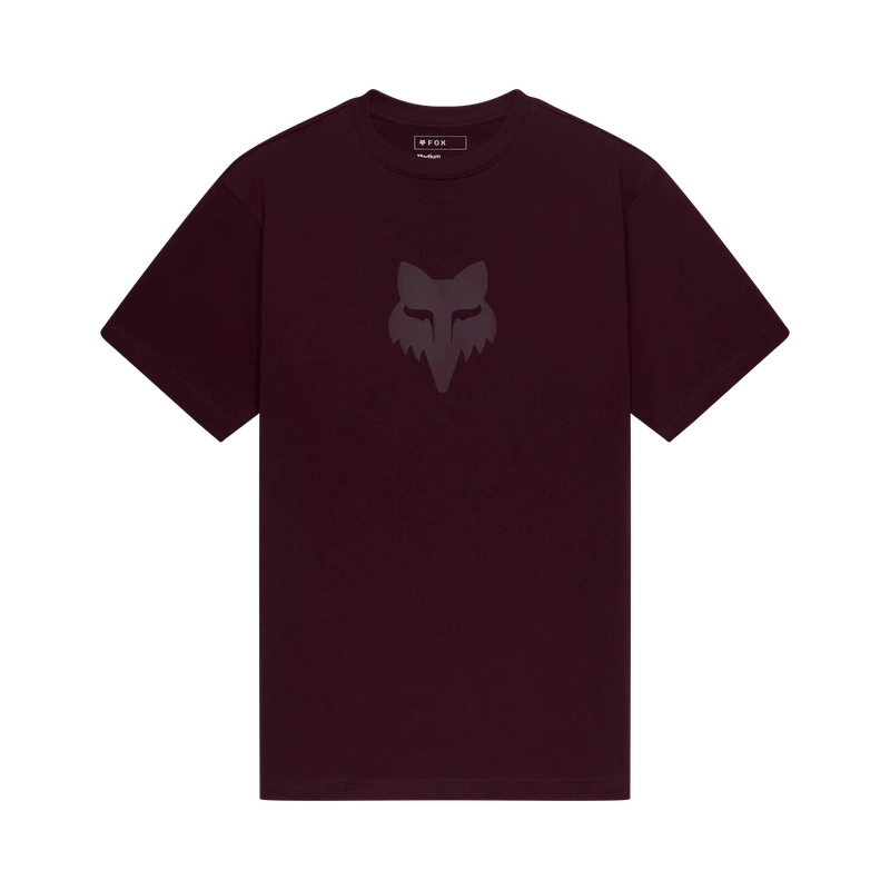 Kurzarm-T-Shirt Fox Head Heavyweigh Dark Maroon Größe S - image
