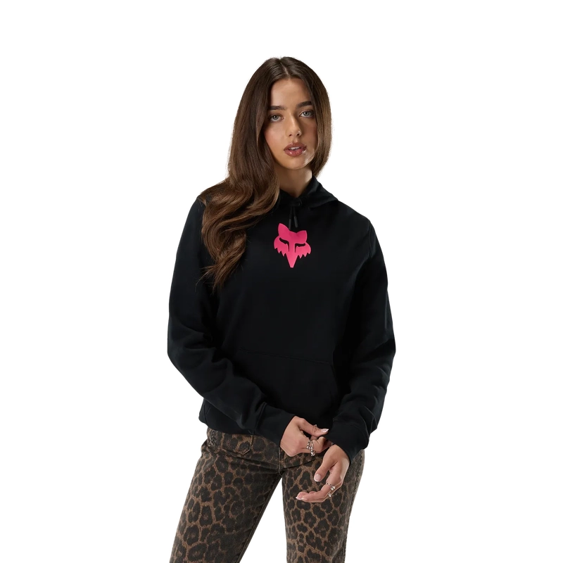 Felpa con Cappuccio da Donna Fox Head Fleece po Black/Pink Taglia S #2