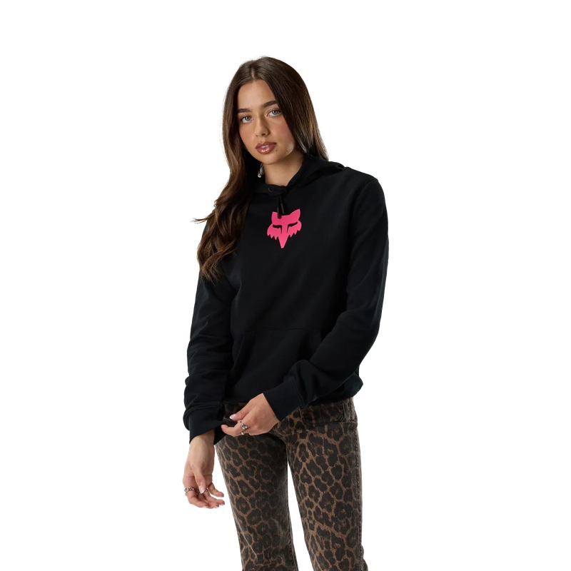 Felpa con Cappuccio da Donna Fox Head Fleece po Black/Pink Taglia S #4