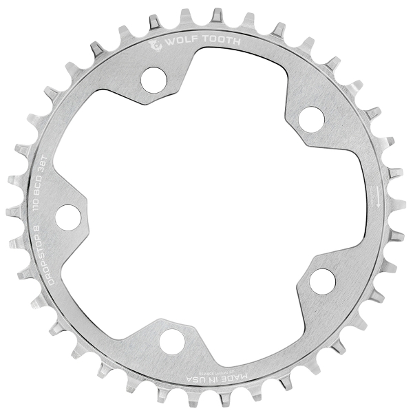 Corona Sram Bcd 110 5 Agujeros 1X 12V 38 Dientes Raw SilverDrop-Stop B